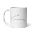 Load image into Gallery viewer, Carin Camen Exclusive - Reflective Thoughts - Thoughts to Explore - White Glossy Mug