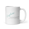 Load image into Gallery viewer, Carin Camen Exclusive - Reflective Thoughts - Thoughts to Explore - White Glossy Mug