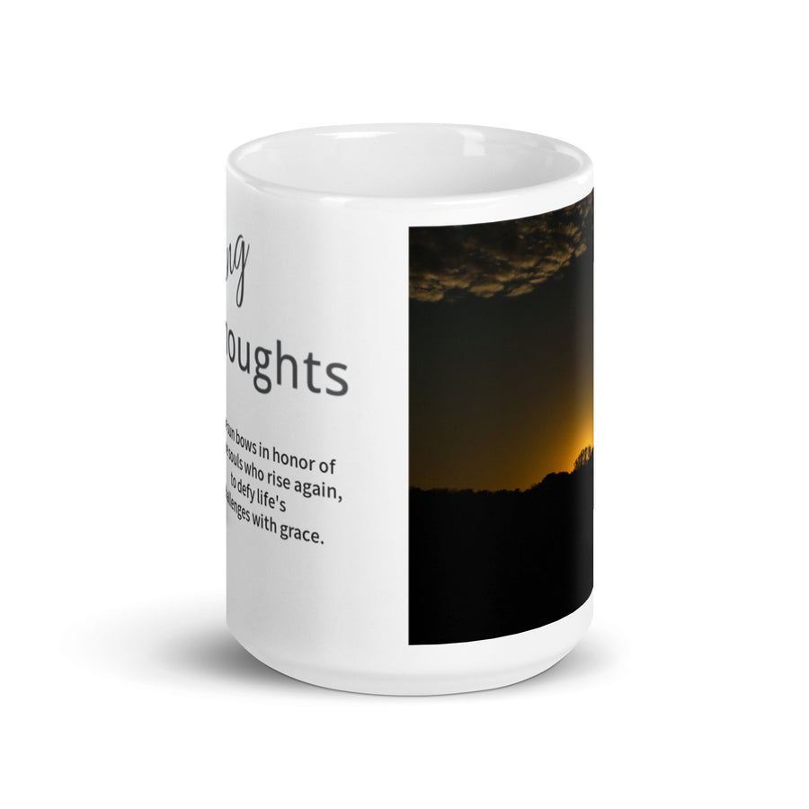 Carin Camen Exclusive - Evening Thoughts - Bow of Honor - White Glossy Mug