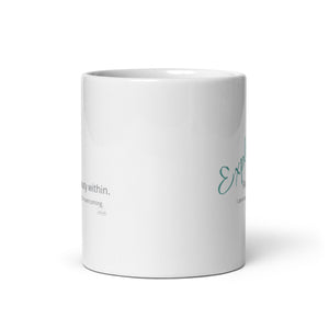 Carin Camen Exclusive - Reflective Thoughts - Thoughts to Explore - White Glossy Mug