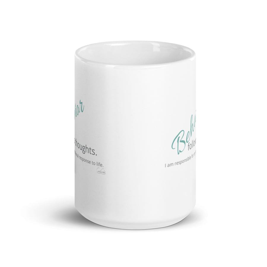 Carin Camen Exclusive - Reflective Thoughts - Thoughts on Behavior - White Glossy Mug