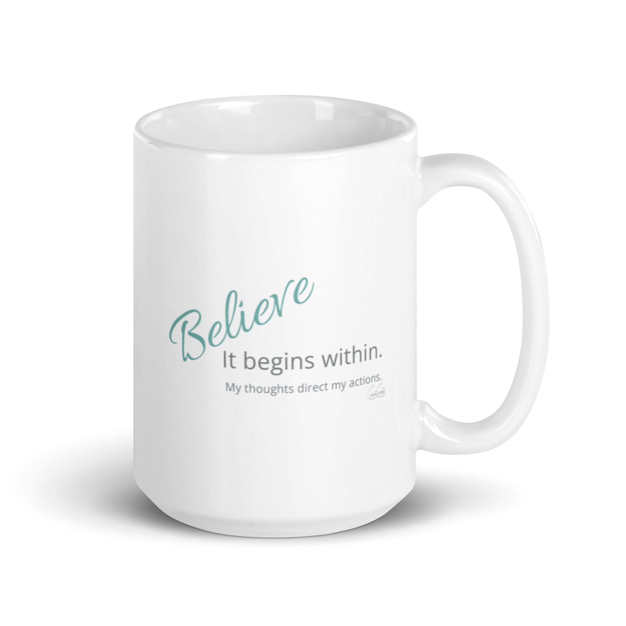Carin Camen Exclusive - Reflective Thoughts - Thoughts to Believe - White Glossy Mug