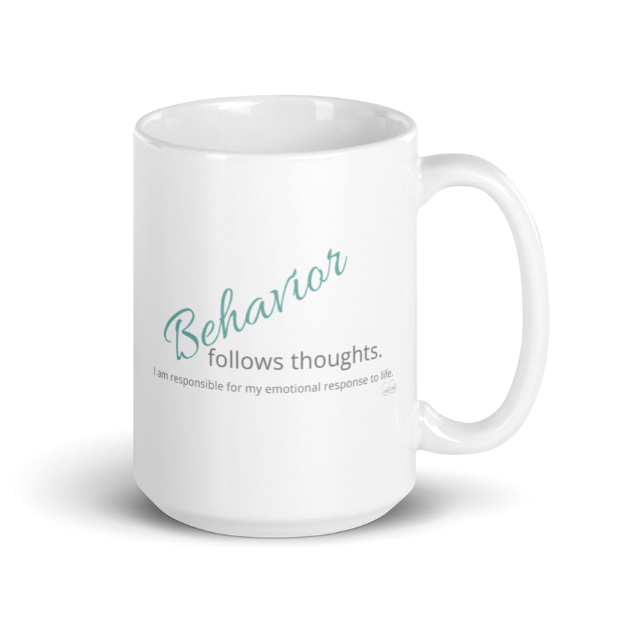 Carin Camen Exclusive - The Ember Within - Thoughts on Behavior - White Glossy Mug
