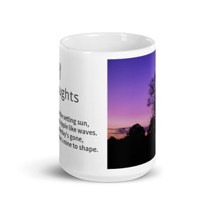 Carin Camen Exclusive - Let's Get Lost Adventures - Evening Thoughts - Face the Sun - White Glossy Mug