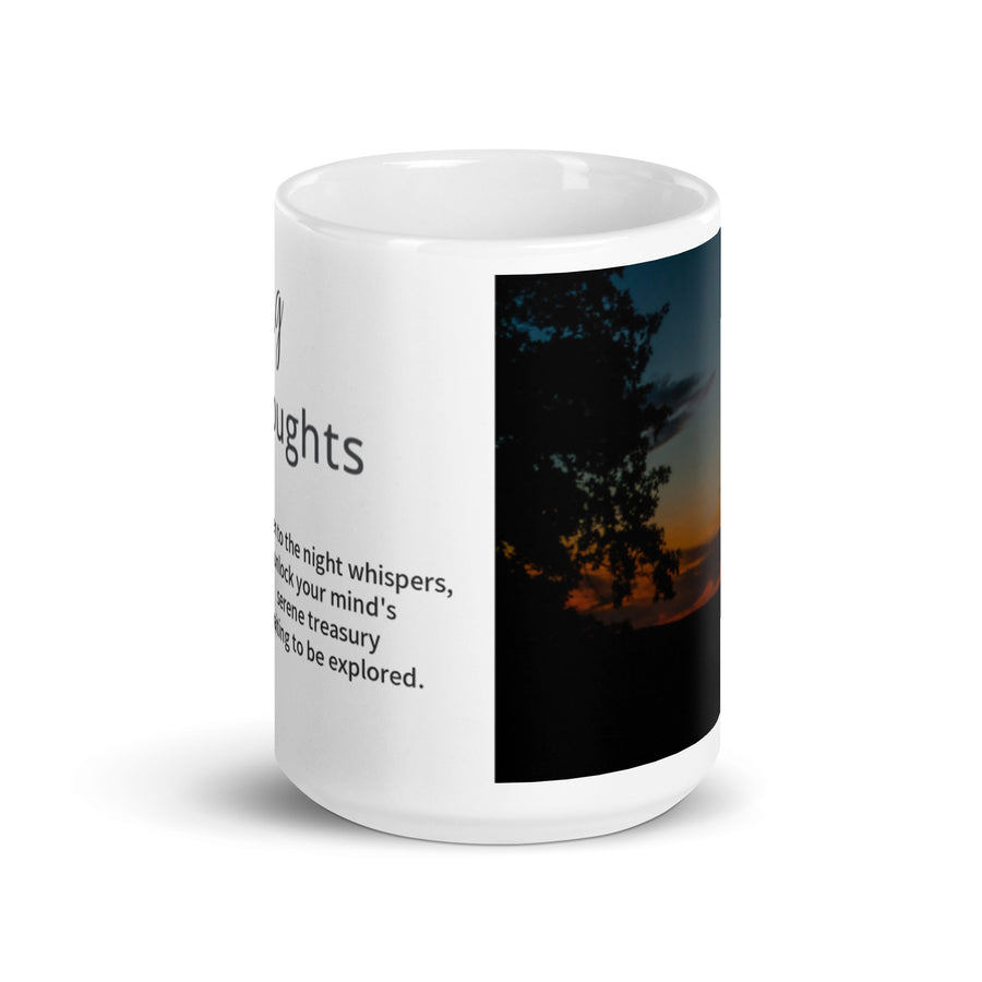 Carin Camen Exclusive - Let's Get Lost Adventures - Evening Thoughts - Serenity - White Glossy Mug